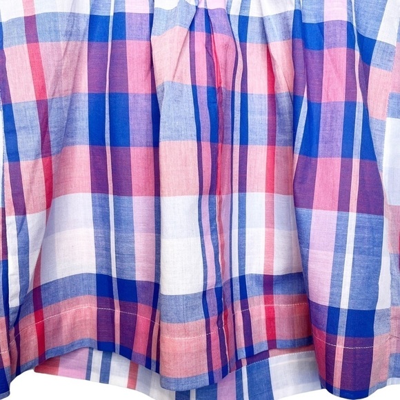 JOULES NWT Zip Back Elsbeth Babydoll Top in Plaid Pinkcheck Size 2 Pink Plaid - Picture 10 of 12